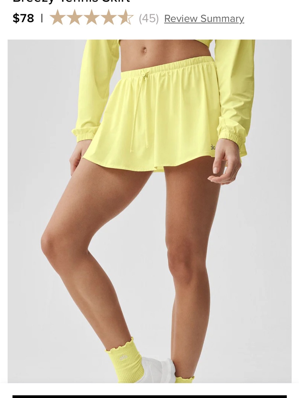NWT Alo Breezy Tennis Skirt - Sunshine - Size Small - Picture 2 of 5